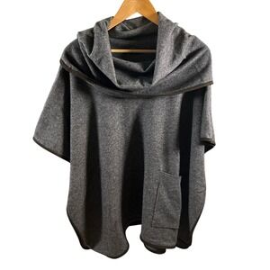 Repeat Cashmere Women's Poncho Sweater Gray Size‎ S 38